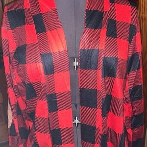 Red and Black Buffalo Plaid Cardigan